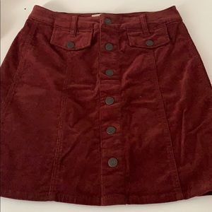 burgundy corduroy skirt!